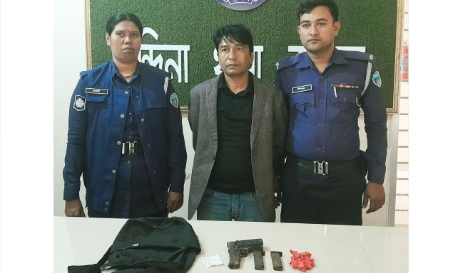 কুমিল্লায় পিস্তল ও ২টি ম্যাগজিনসহ গ্রেফতার ১